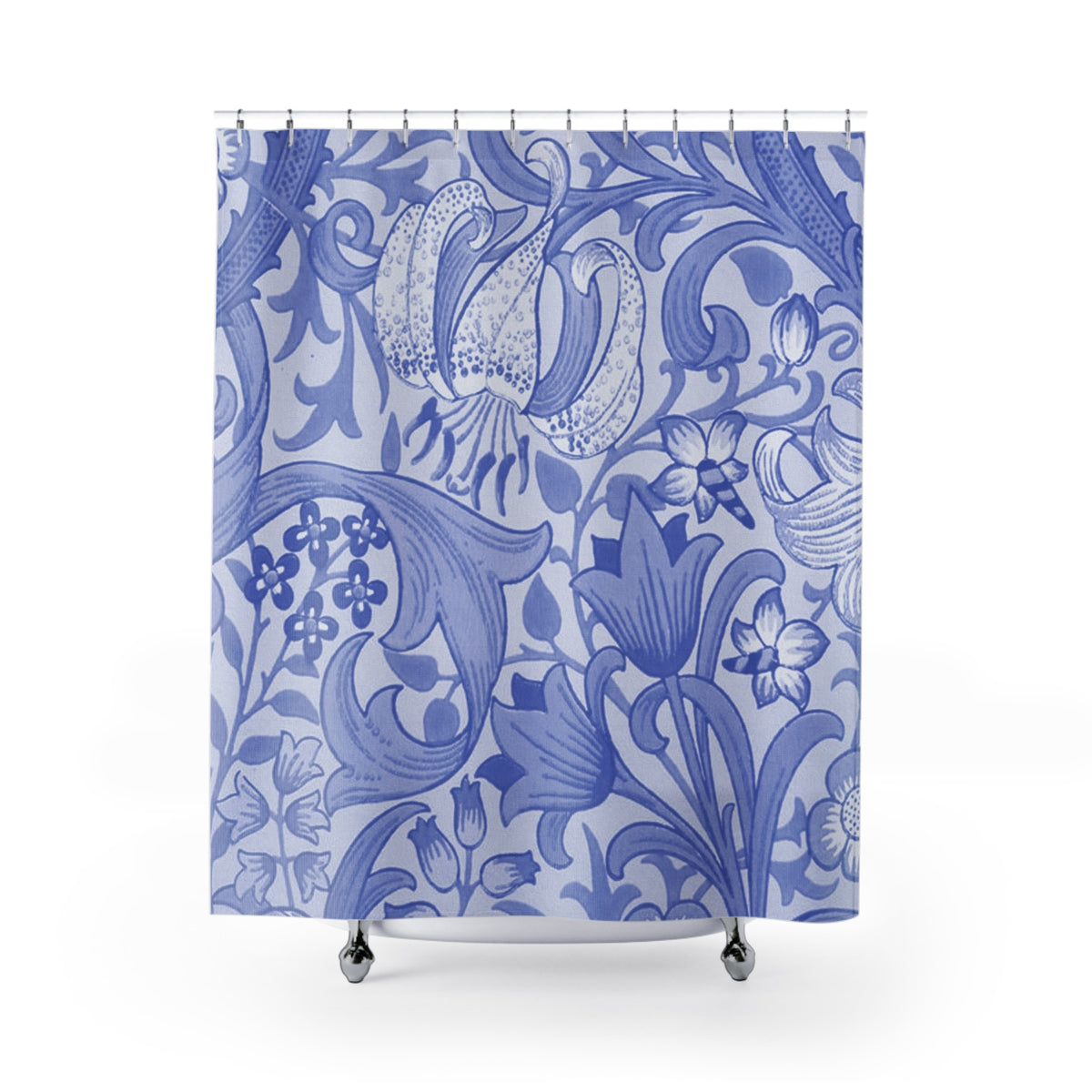 Blue and White Chinoiserie Shower Curtain