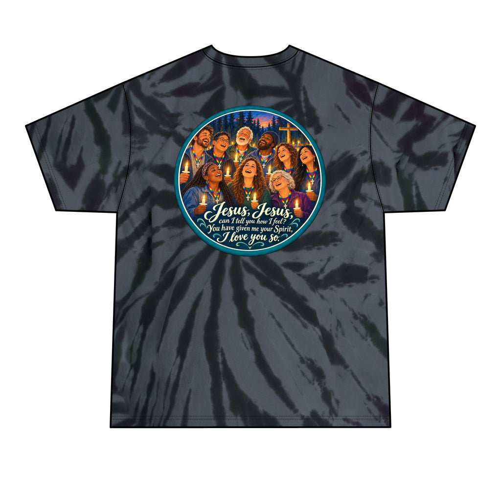 Walk to Emmaus DeColores Candlelight Service Jesus Jesus Window Tie-Dye Tee