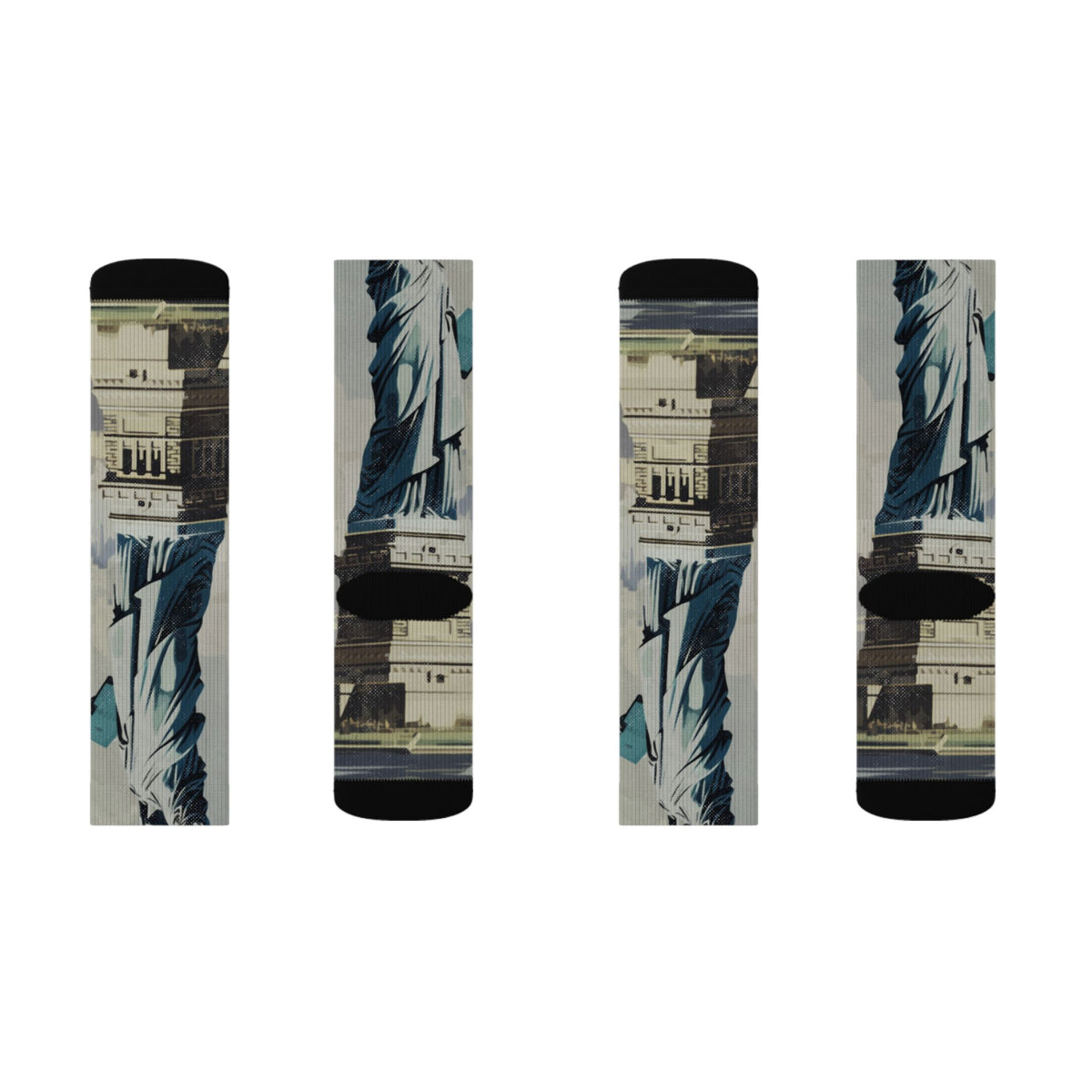 Vintage New York Travel Poster Crew Socks