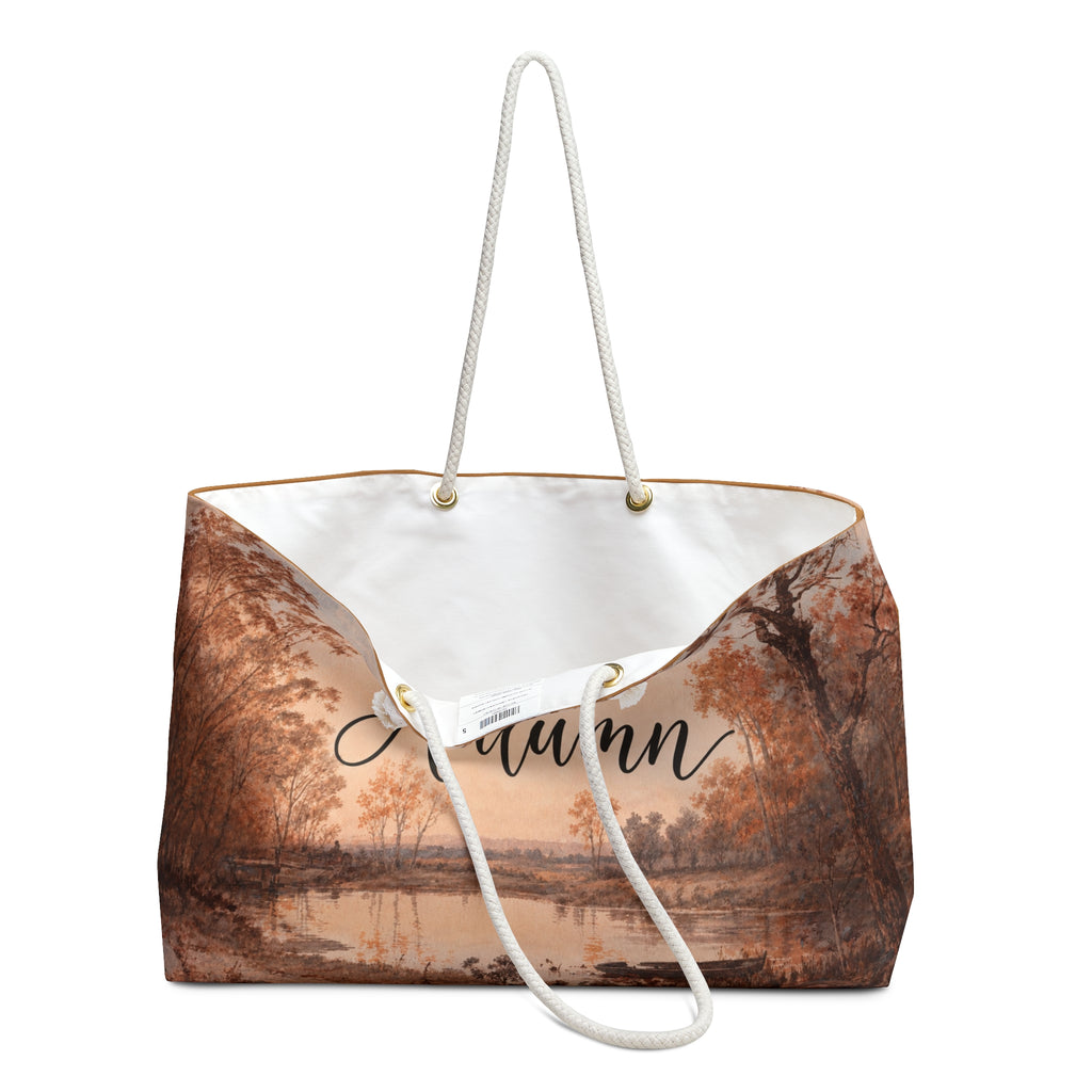 Hello Autumn Weekender Bag — Fall Scenic Tote for Weekend Travel & Cozy Getaways