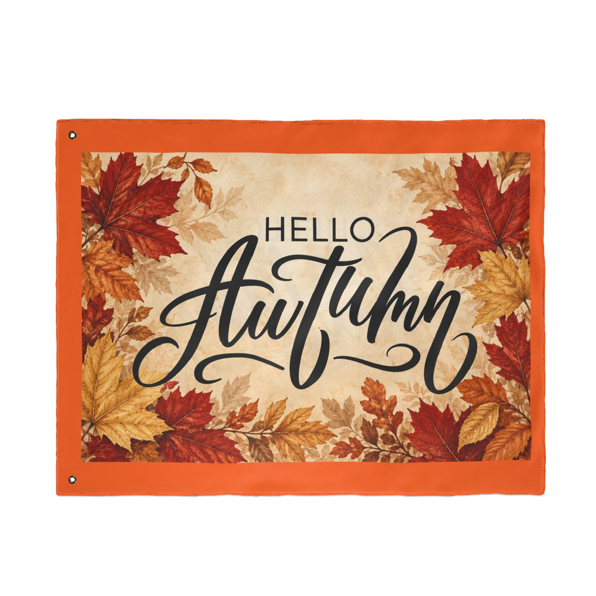 Hello Autumn Double-Sided Garden Flag — Fall Leaves Seasonal Outdoor Decor