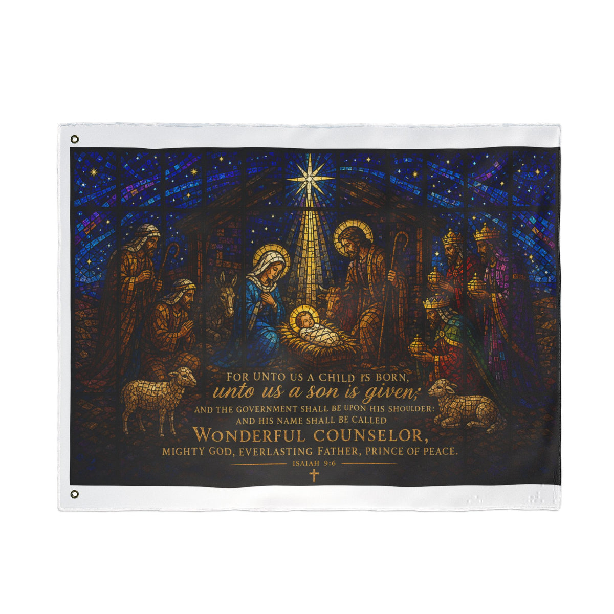 Nativity Scene Double Sided Flag | Christmas Outdoor Banner