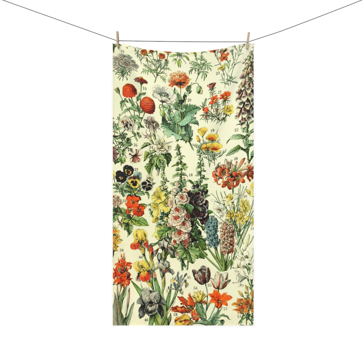 Vintage Wildflower Sampler Mink-Cotton Towel