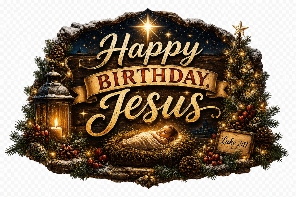Happy Birthday Jesus Long Sleeve Tee | Nativity Christmas Religious Tee