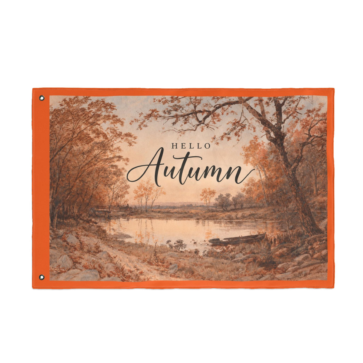 Hello Autumn Double-Sided Garden Flag — Fall Landscape Welcome Sign