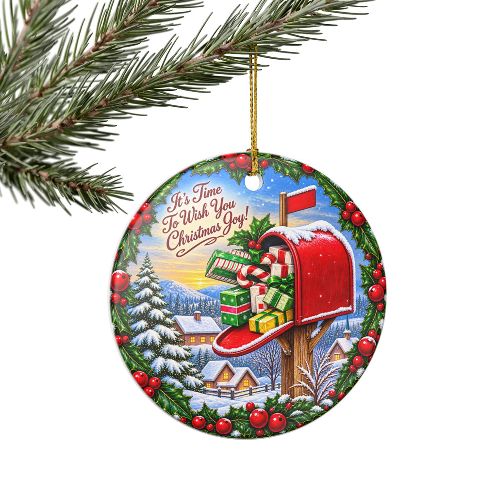 Christmas Mailboxes Ceramic Decoration Ornament, (1pc)