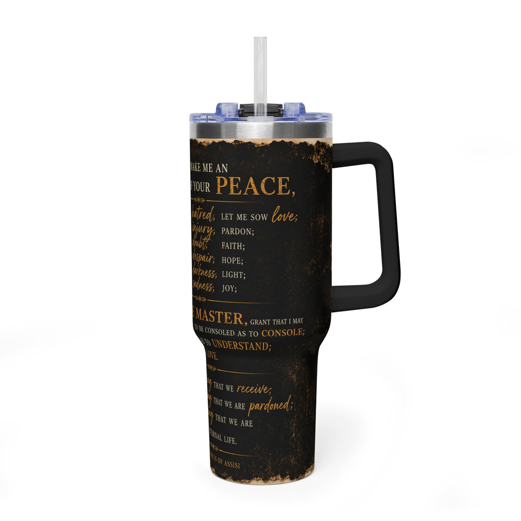 Christian St. Francis Prayer Vacuum Thermal Tumbler, 40oz