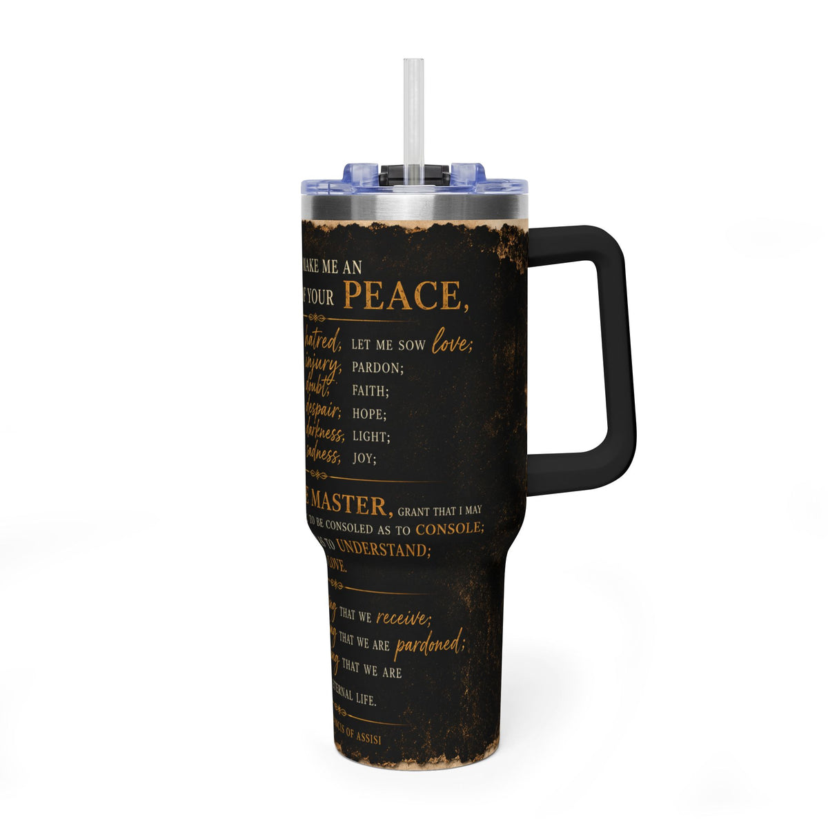 Christian St. Francis Prayer Vacuum Thermal Tumbler, 40oz