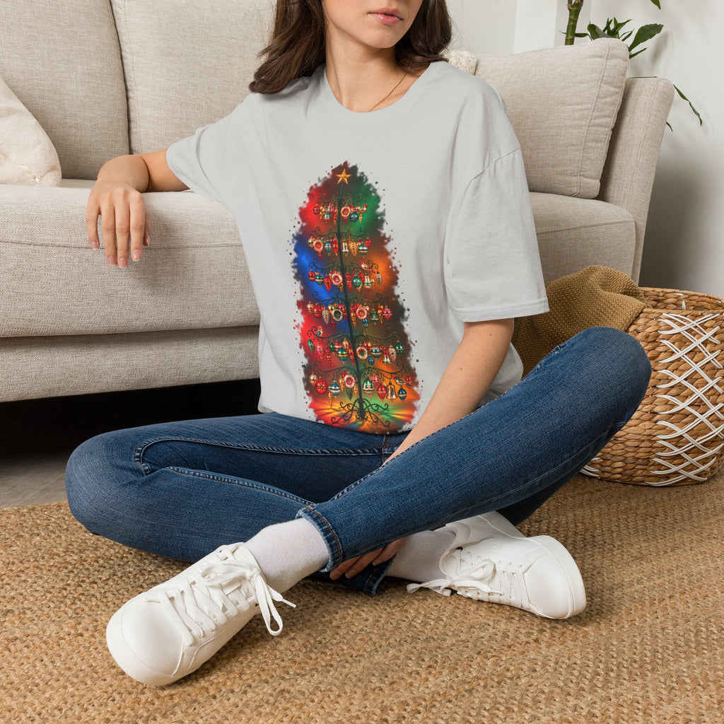 Colorful Holiday Tree T-Shirt | Christmas Lights Ornament Design
