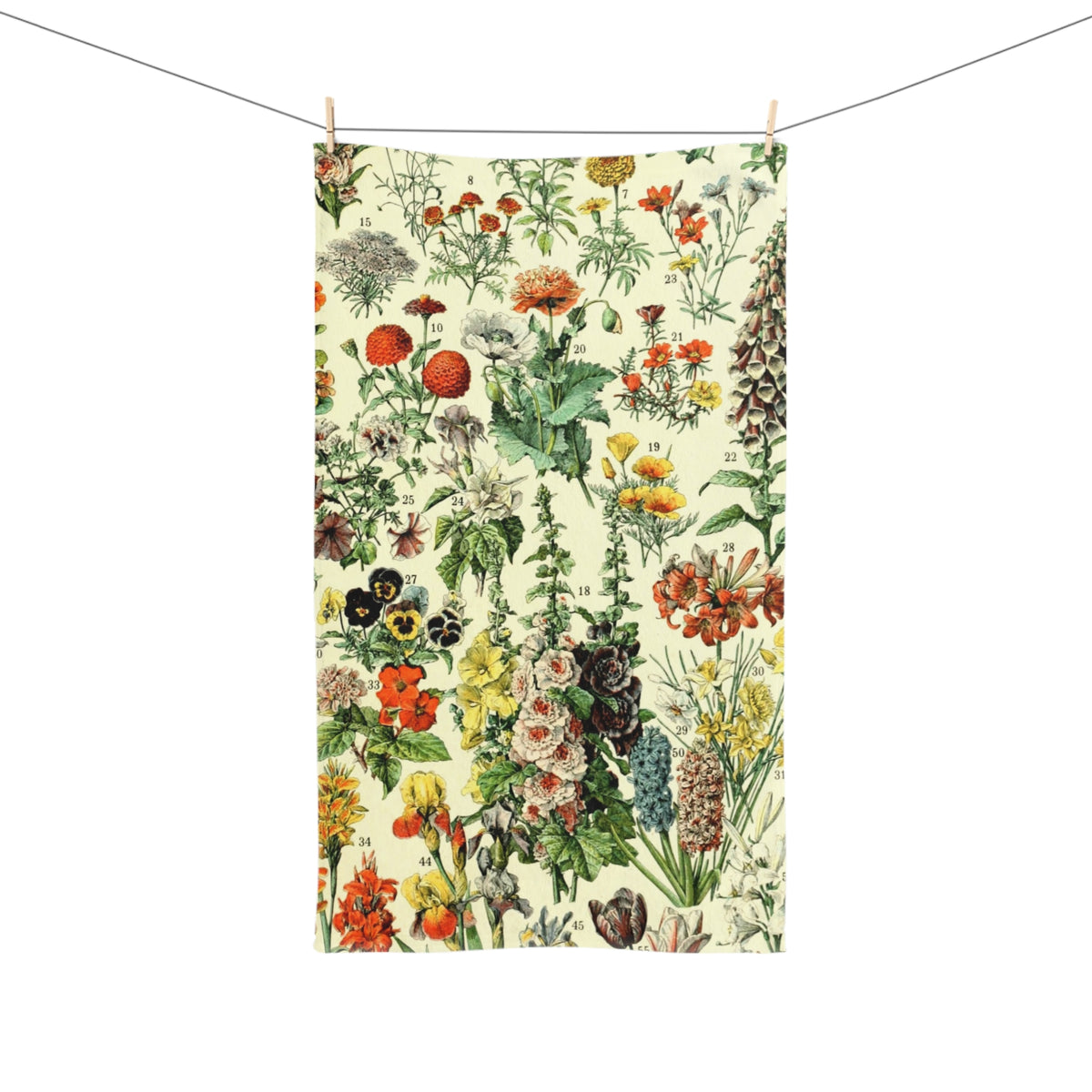 Vintage Wildflower Sampler Hand Towel