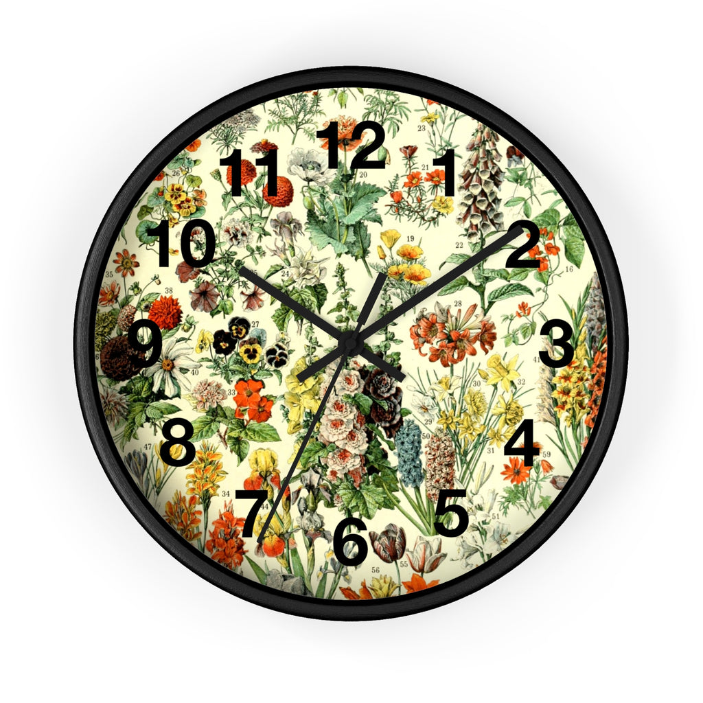 Vintage Wildflower Sampler Wall Clock
