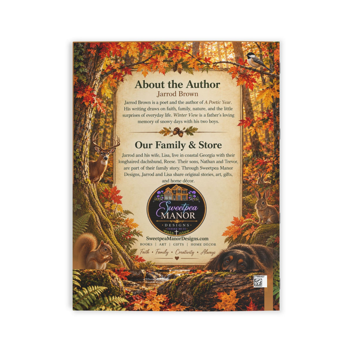 The Forest Floor Illustrated Poetry Book by Jarrod Brown | Autumn Woodland Nature Book | Inspirational Gift | Forest Art Book
