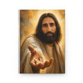 Jesus outstretched hand Hardcover Journal | Matthew 11:28-30 Scripture