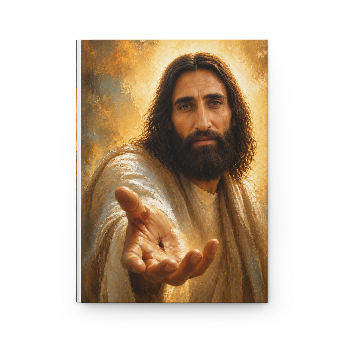 Jesus outstretched hand Hardcover Journal | Matthew 11:28-30 Scripture