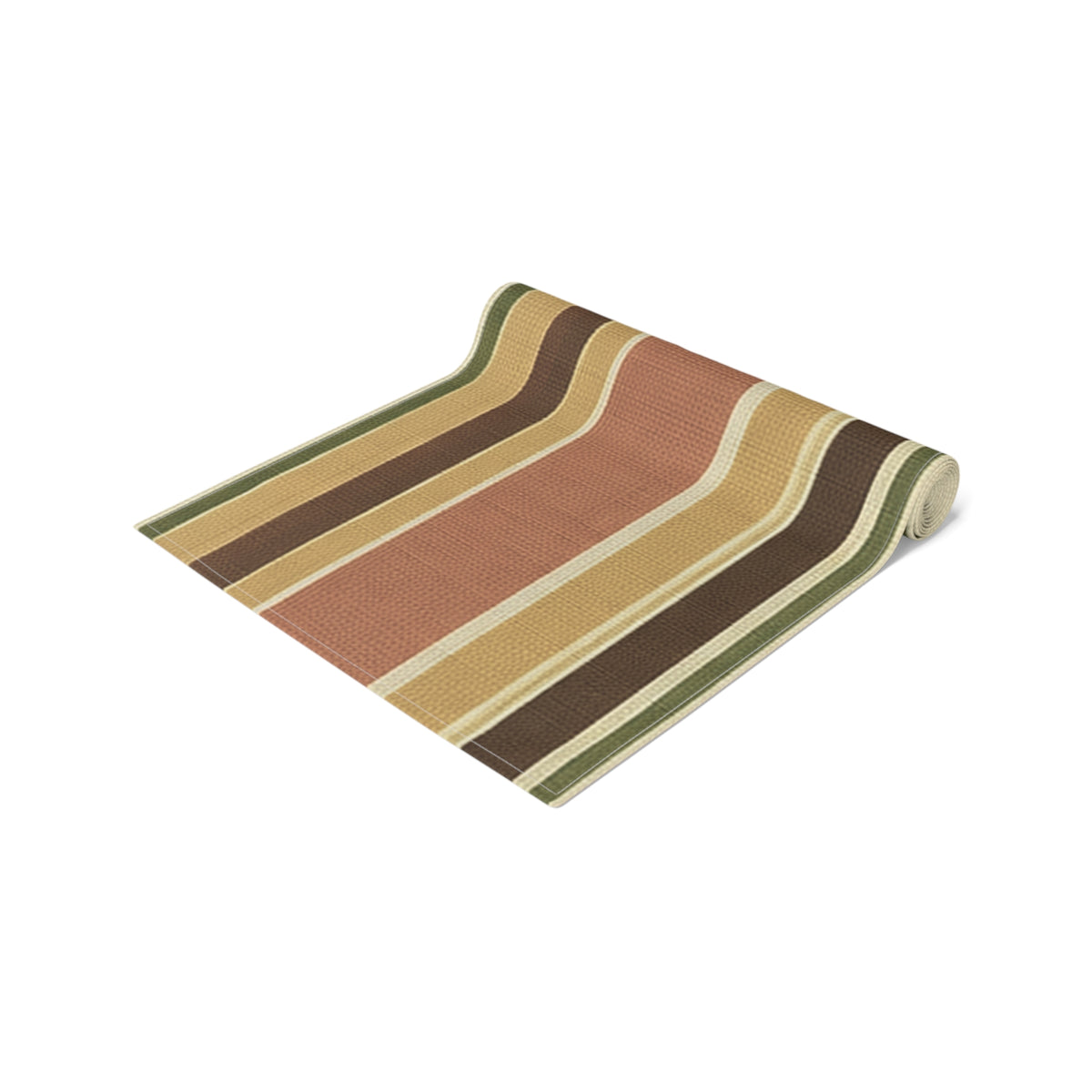 Autumn Stripe Table Runner — Rustic Fall Cotton-Poly Dining Runner