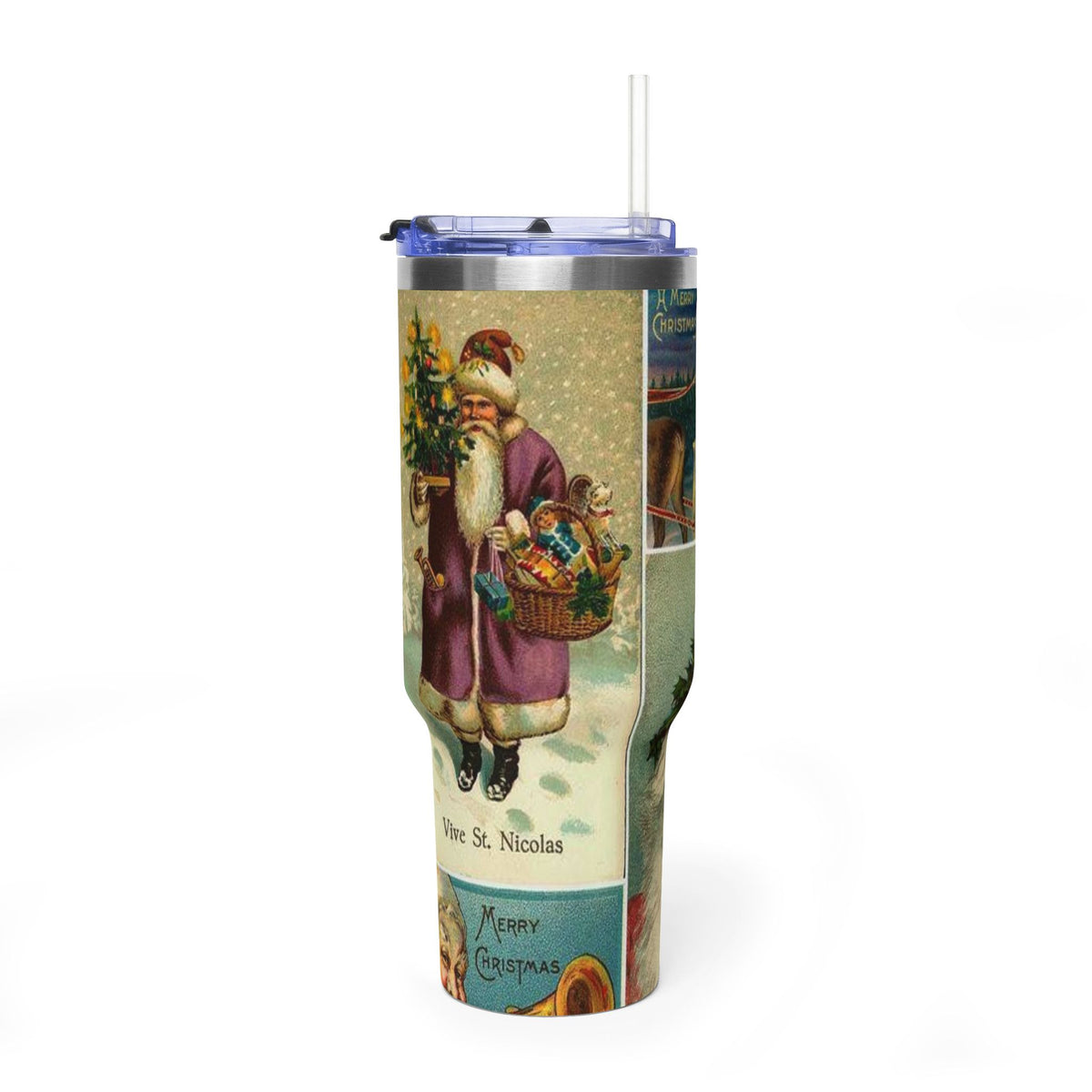Vintage Santa Claus ChristmasVacuum Thermal Tumbler, 40oz