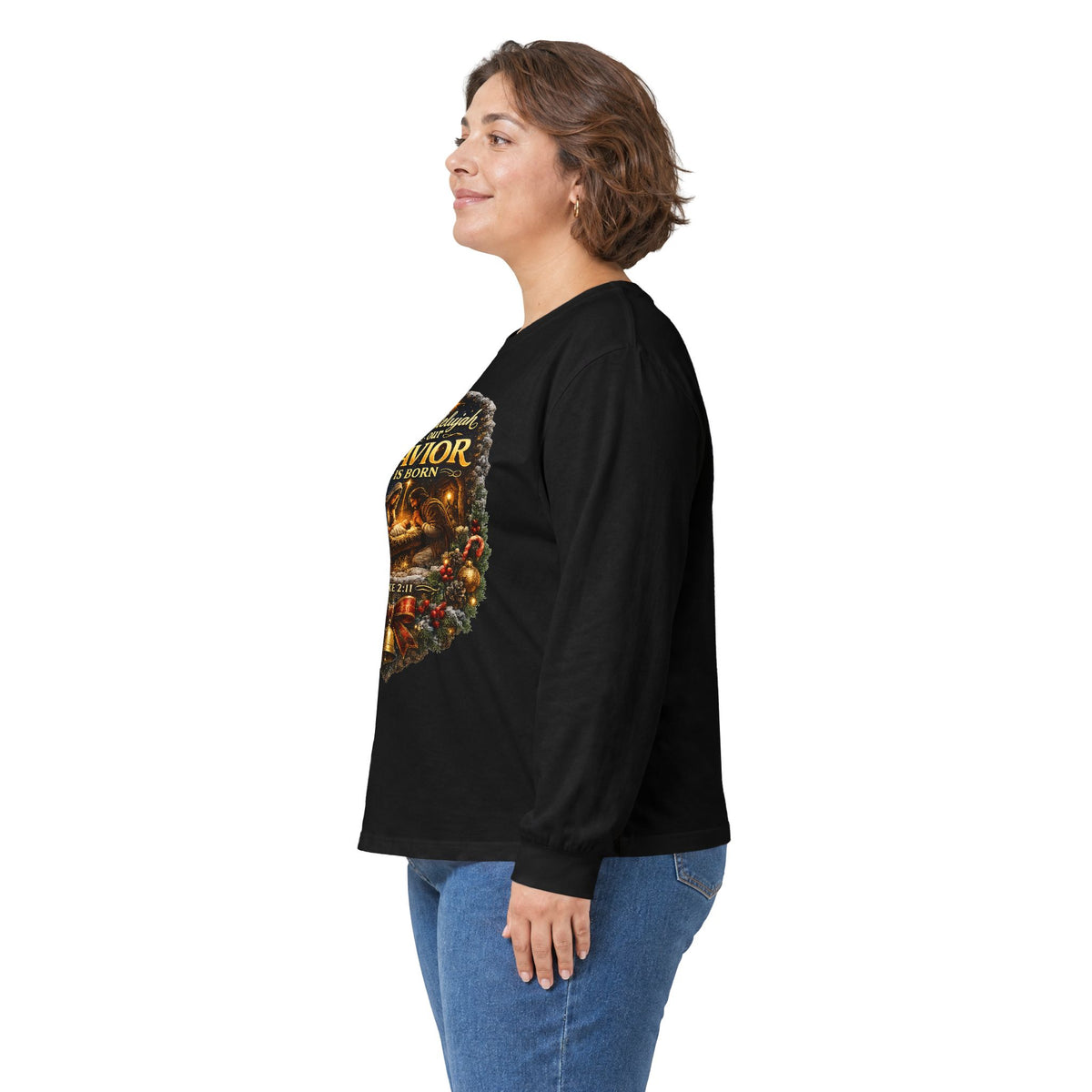 Hallelujah Our Savior Is Born long sleeve tee | Nativity Christmas shirt