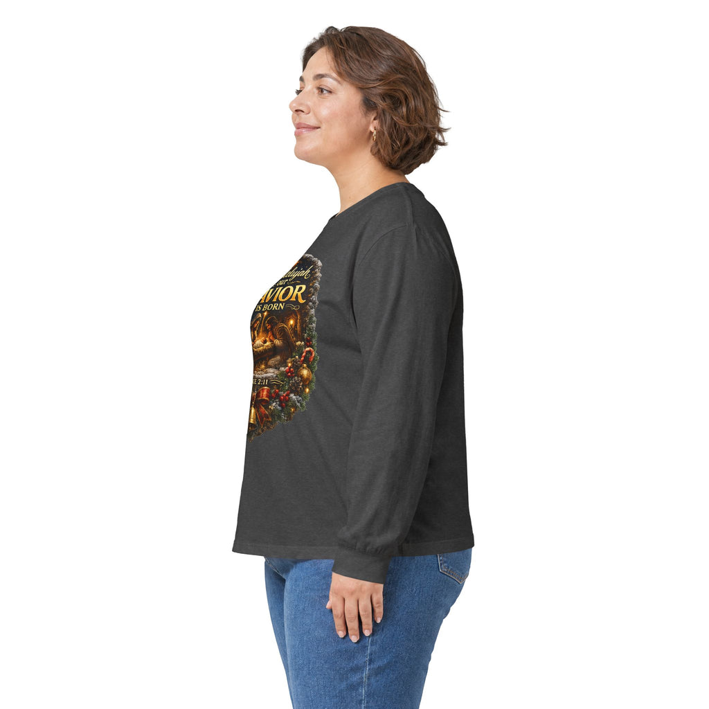 Hallelujah Our Savior Is Born long sleeve tee | Nativity Christmas shirt