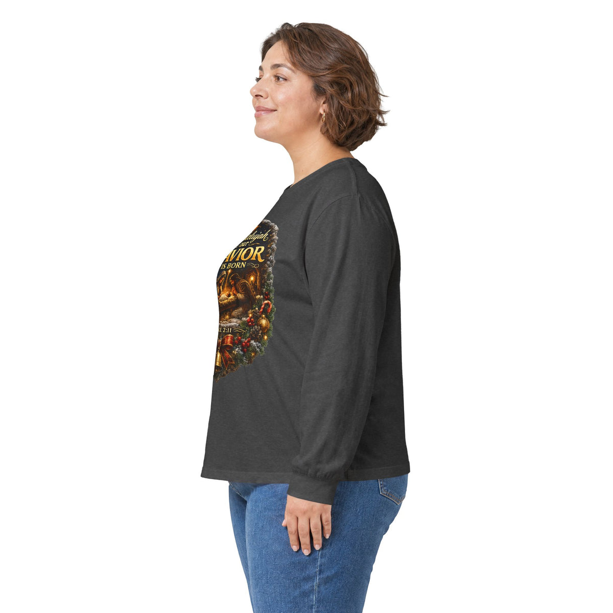 Hallelujah Our Savior Is Born long sleeve tee | Nativity Christmas shirt