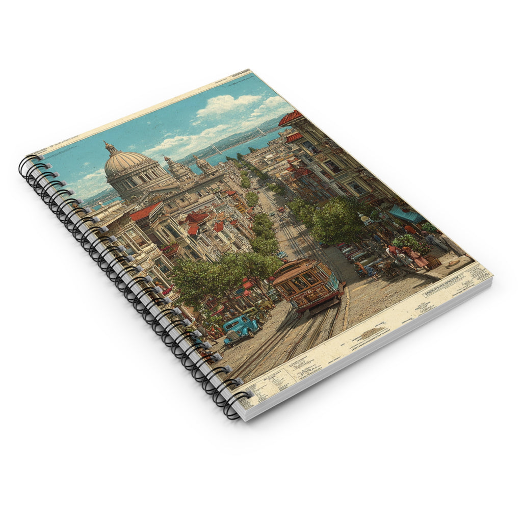 Vintage San Francisco Travel Poster  Postcard Spiral Notebook - Ruled Line