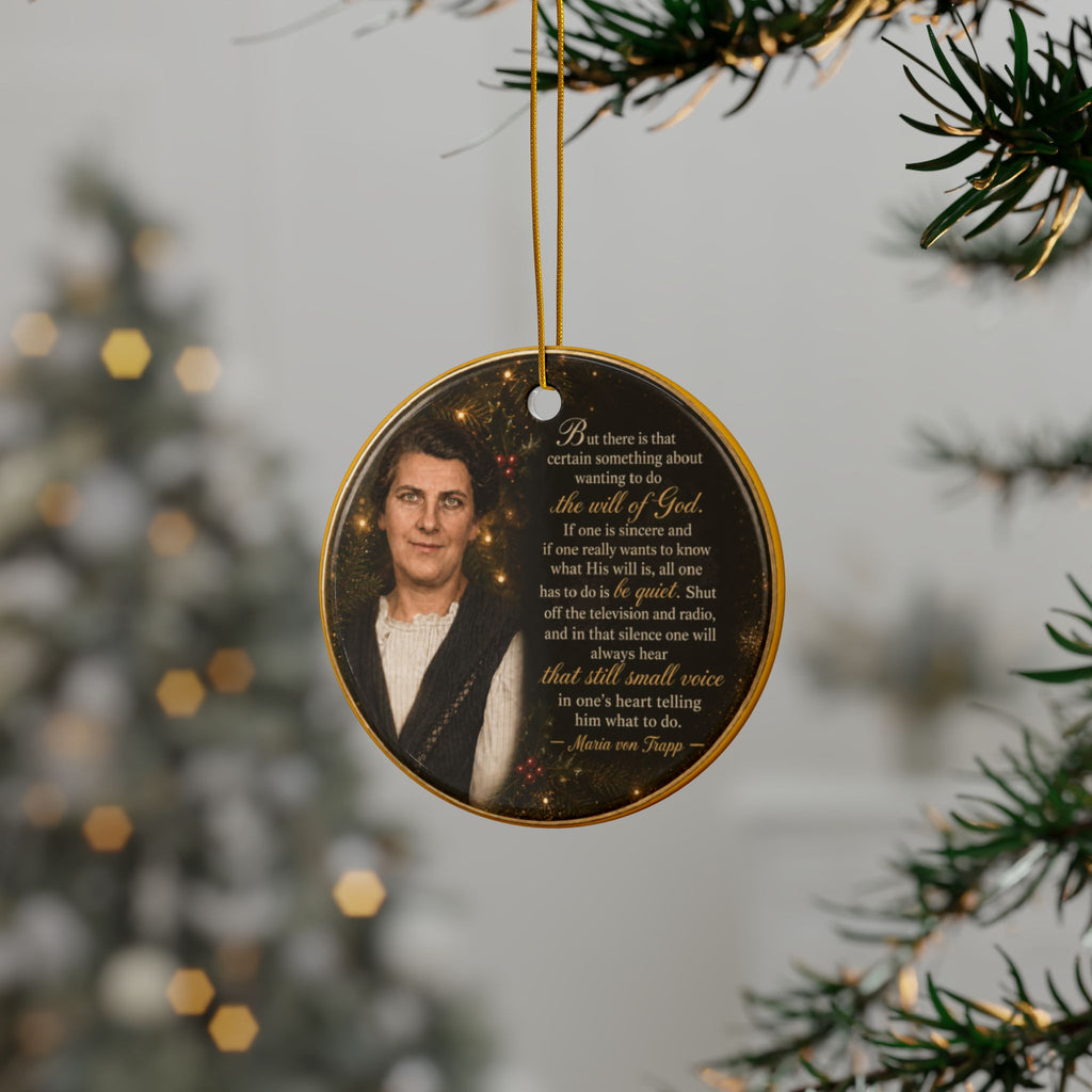 Inspirational Prayer Quote Ceramic Ornament | Round Two-Sided Holiday Decor