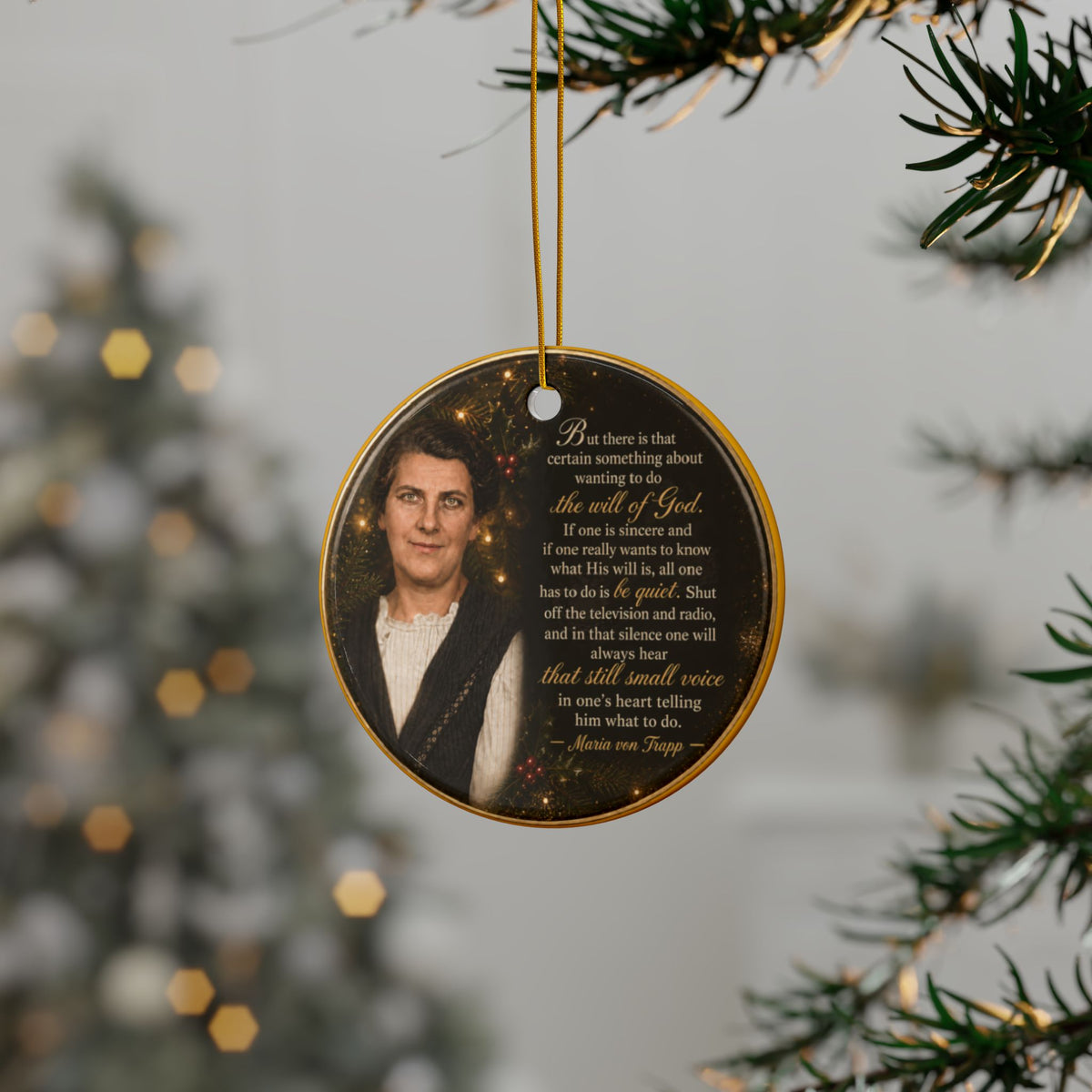 Maria Von Trapp Quote Christmas Ornaments, 2-Side Print, (1pc, 3pcs, 5pcs, 10pcs)