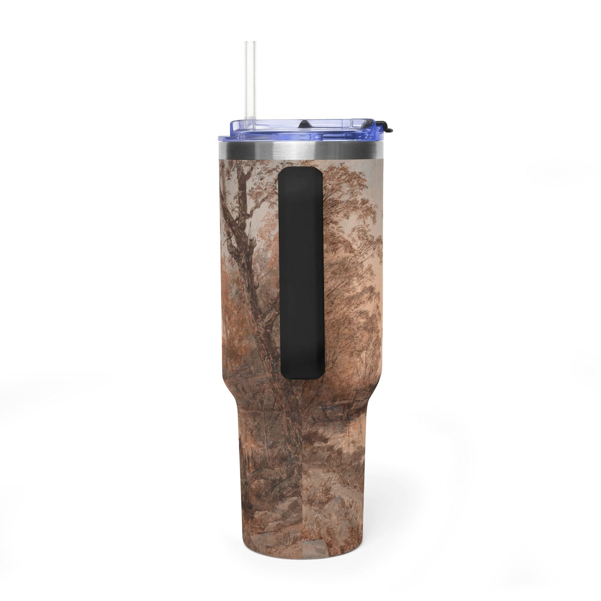 40oz Stainless Tumbler — "Hello Autumn" Fall Leaves Thermal Travel Mug