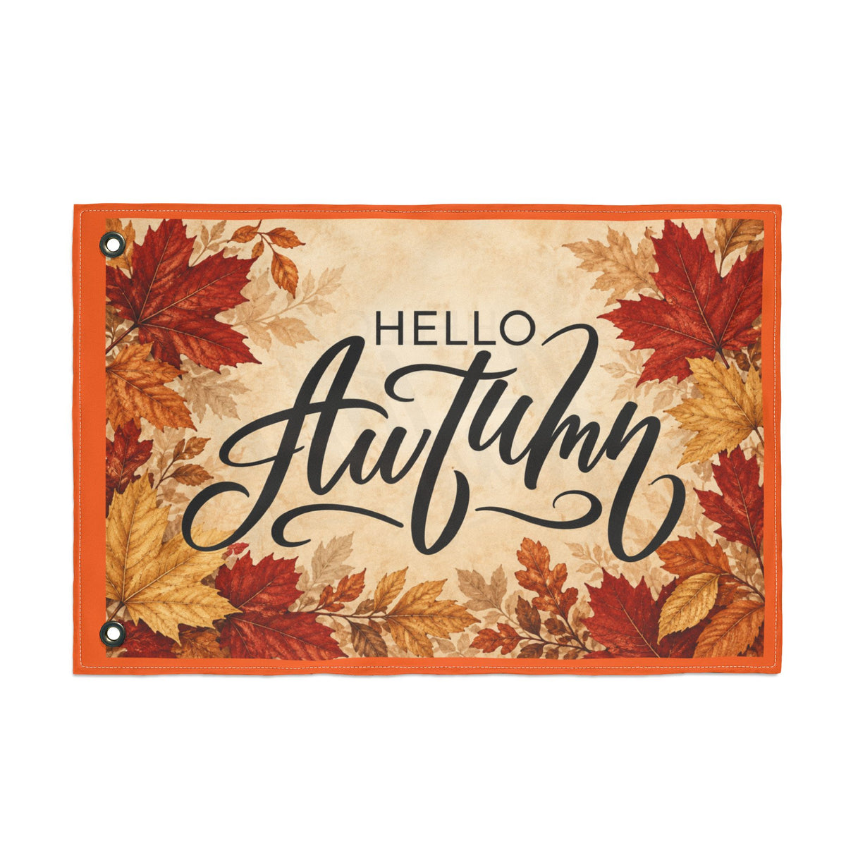 Hello Autumn Double-Sided Garden Flag — Fall Leaves Seasonal Outdoor Decor