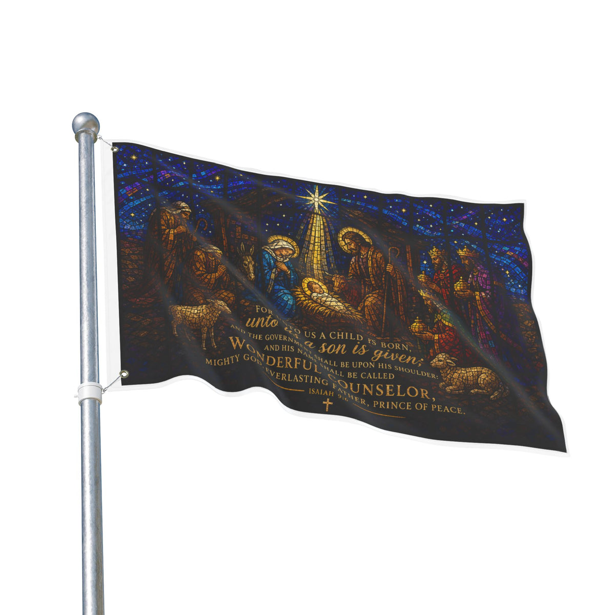 Nativity Scene Double Sided Flag | Christmas Outdoor Banner