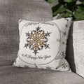 Merry Christmas Snowflake Throw Pillowcase — 'Merry Christmas / A Happy New Year' Holiday Decorative Pillow