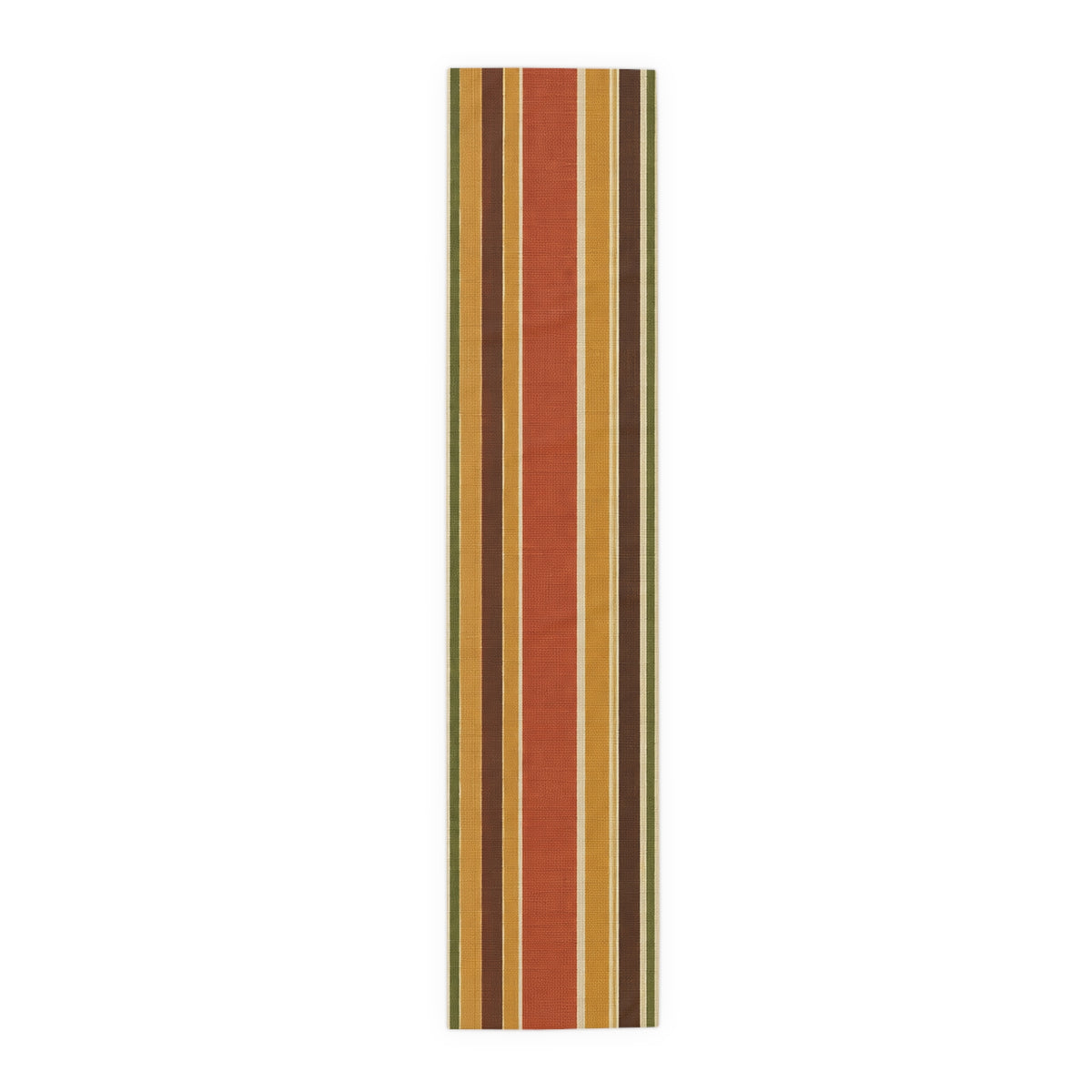 Autumn Stripe Table Runner — Rustic Fall Cotton-Poly Dining Runner