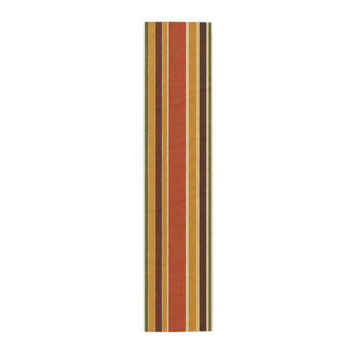 Autumn Stripe Table Runner — Rustic Fall Cotton-Poly Dining Runner