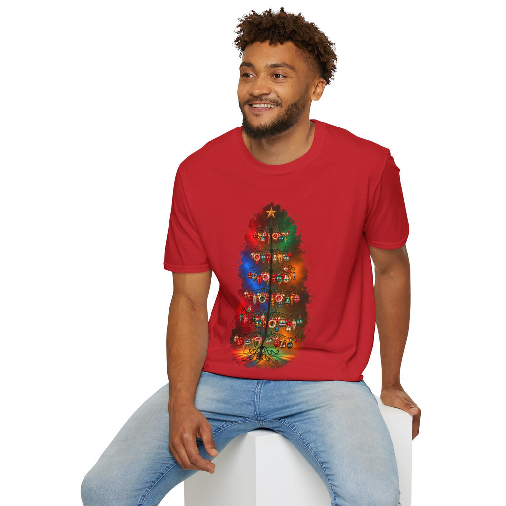 Colorful Holiday Tree T-Shirt | Christmas Lights Ornament Design