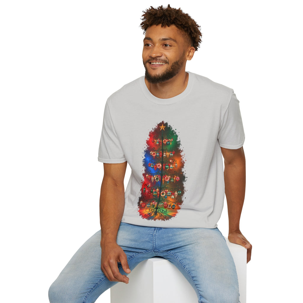 Colorful Holiday Tree T-Shirt | Christmas Lights Ornament Design