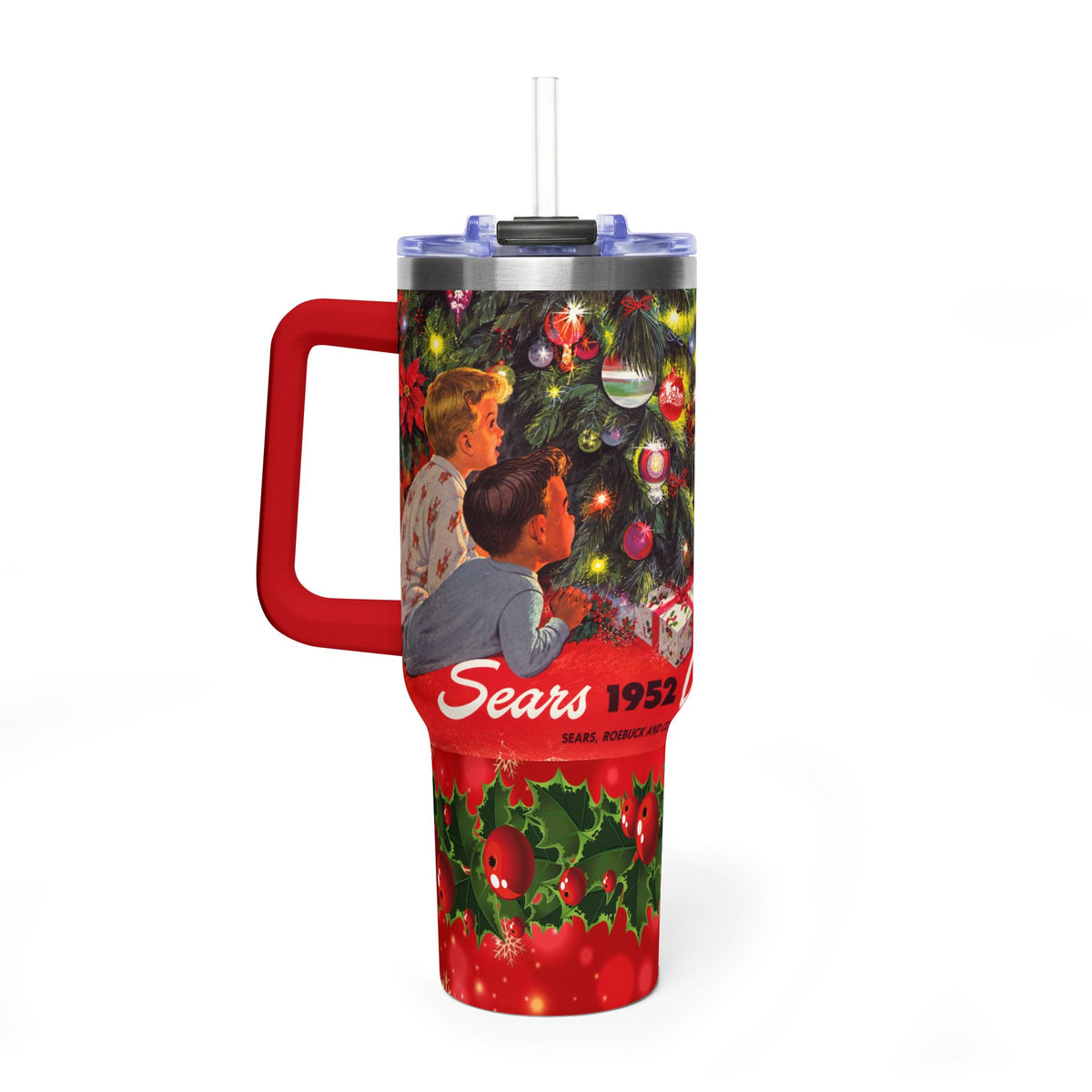 Christmas Vintage Sears 1952 40oz Vacuum Tumbler
