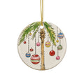 Tropical Holiday Ceramic Christmas Ornaments, 2-Side Print, (1pc, 3pcs, 5pcs, 10pcs)