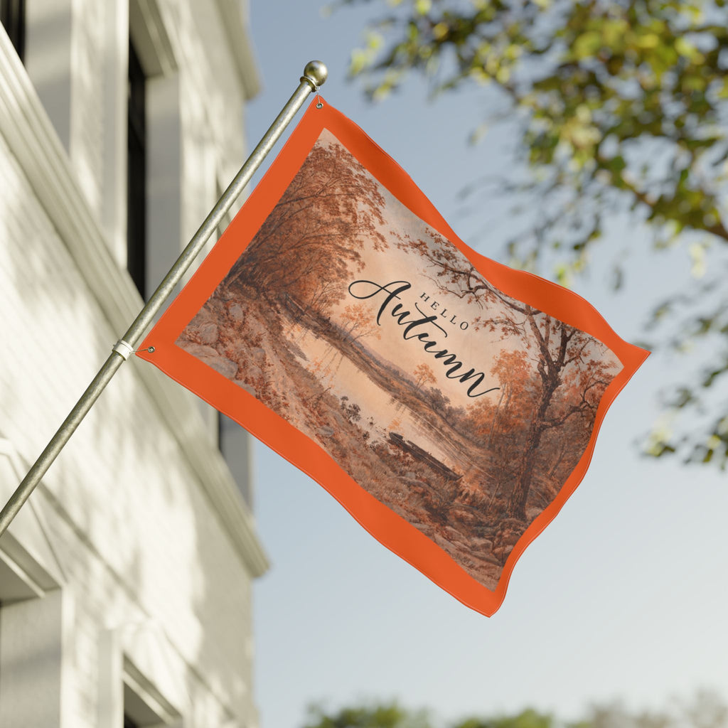 Hello Autumn Double-Sided Garden Flag — Fall Landscape Welcome Sign