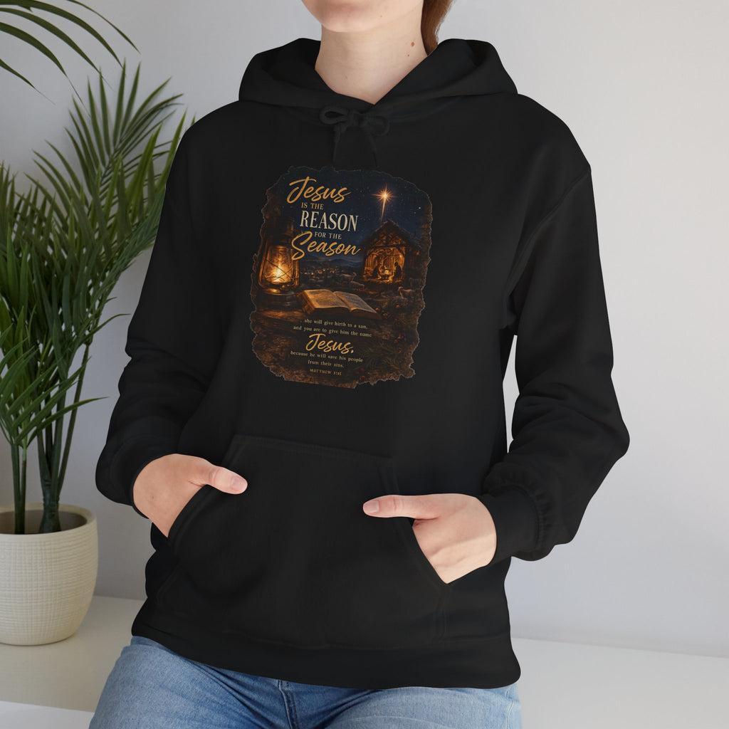 Jesus Reason Season hoodie | Nativity lantern scripture religious sweatshirt