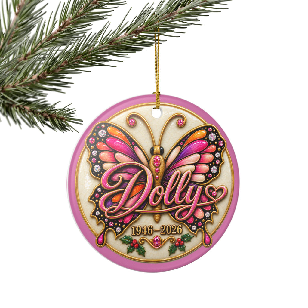 Dolly Parton Remembrance Ceramic Decoration Ornament, double sided (1pc)