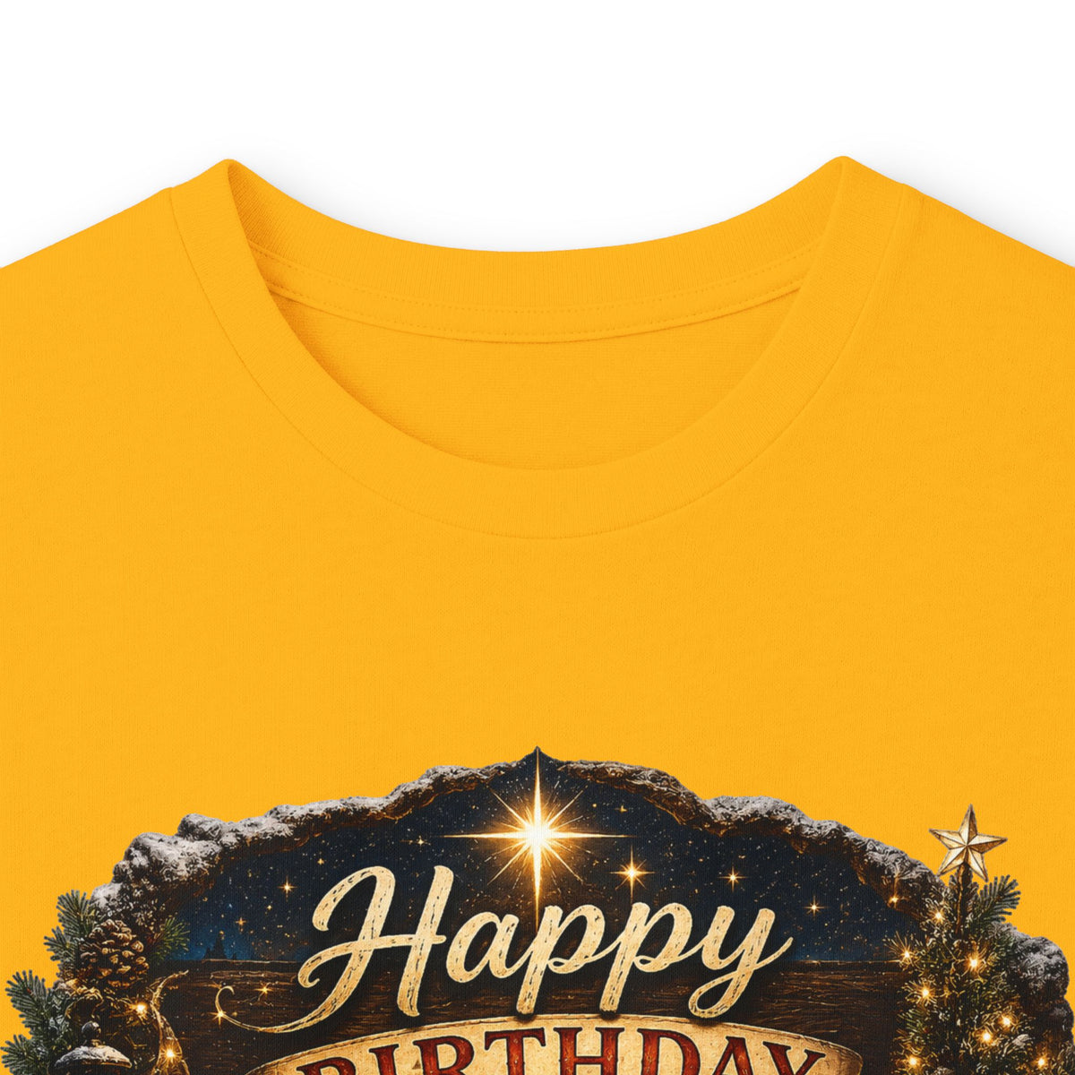 Happy Birthday Jesus Long Sleeve Tee | Nativity Christmas Religious Tee