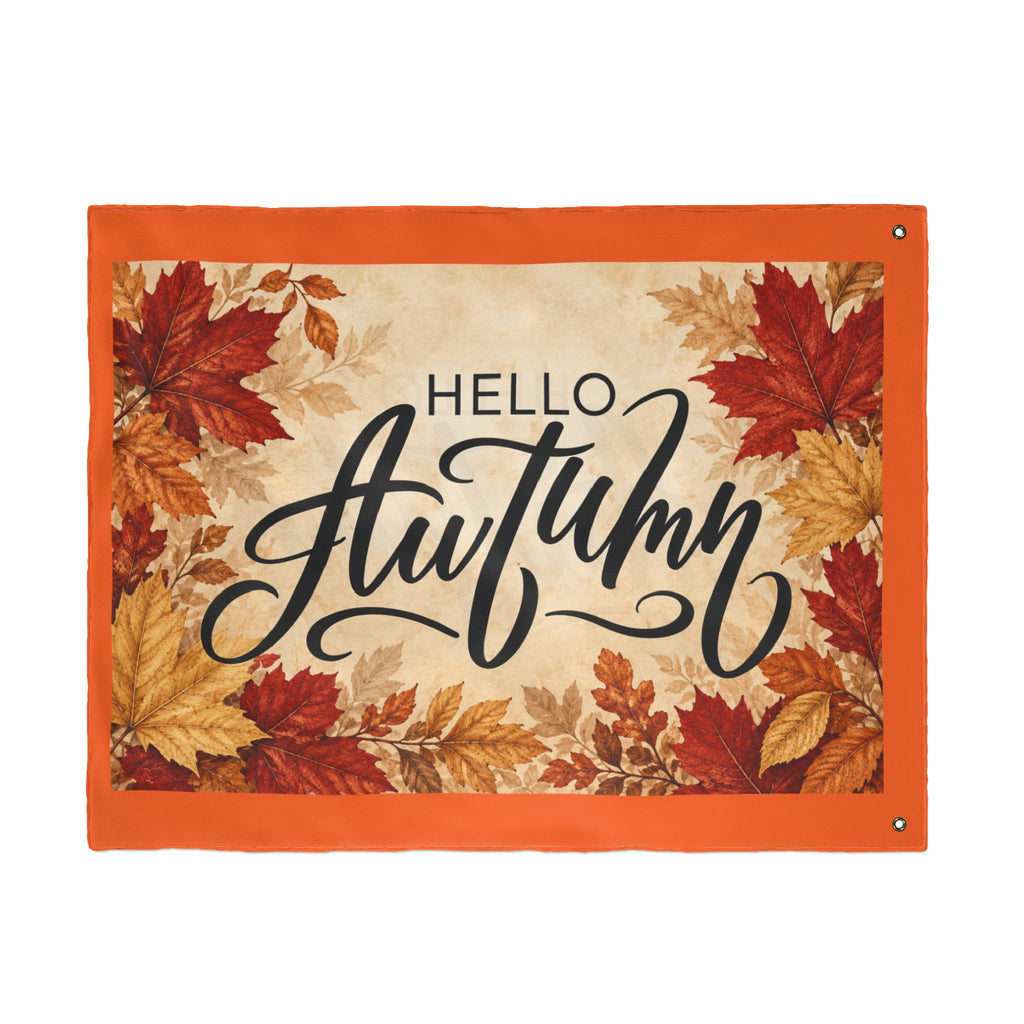 Hello Autumn Double-Sided Garden Flag — Fall Leaves Seasonal Outdoor Decor