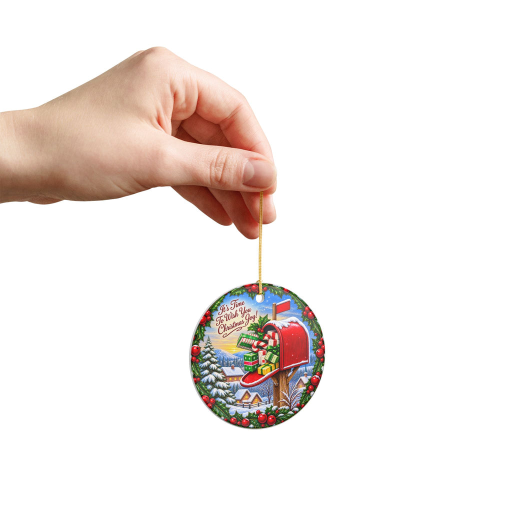 Christmas Mailboxes Ceramic Decoration Ornament, (1pc)