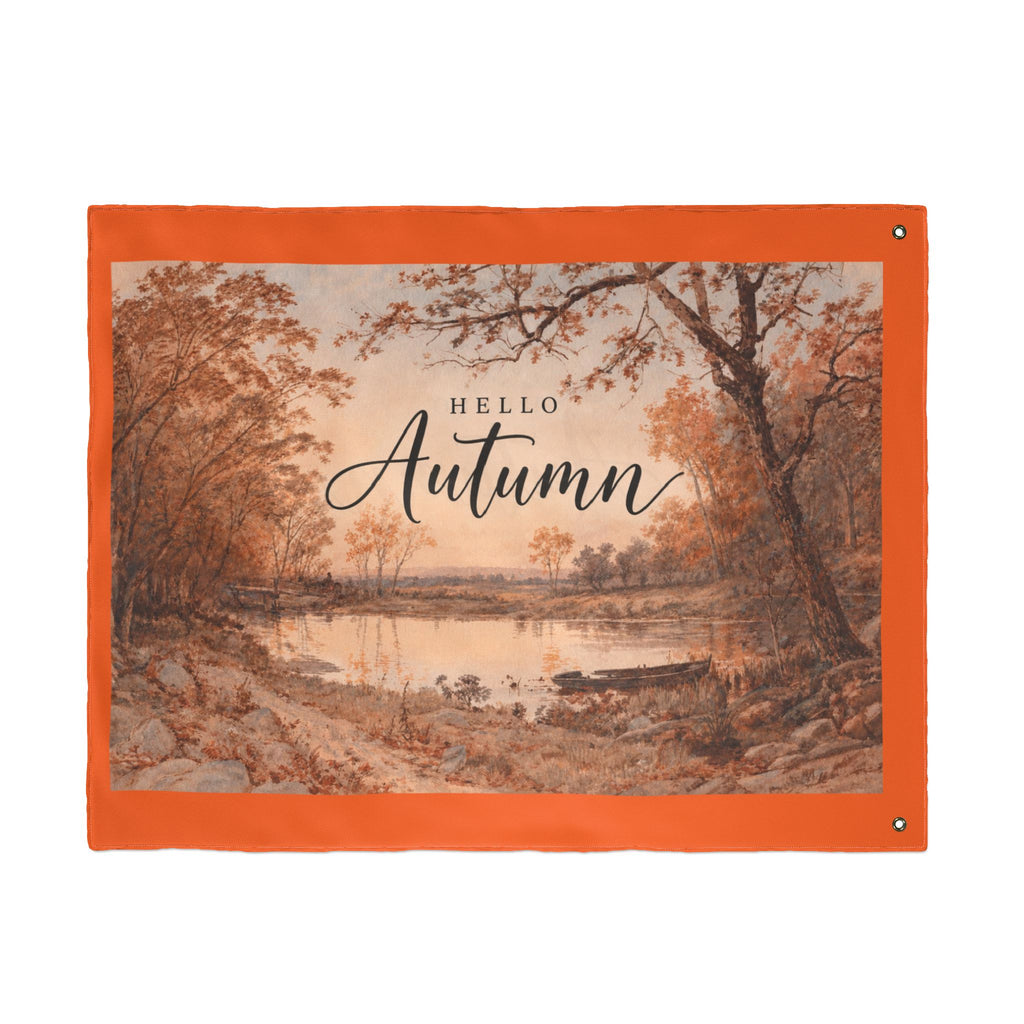 Hello Autumn Double-Sided Garden Flag — Fall Landscape Welcome Sign