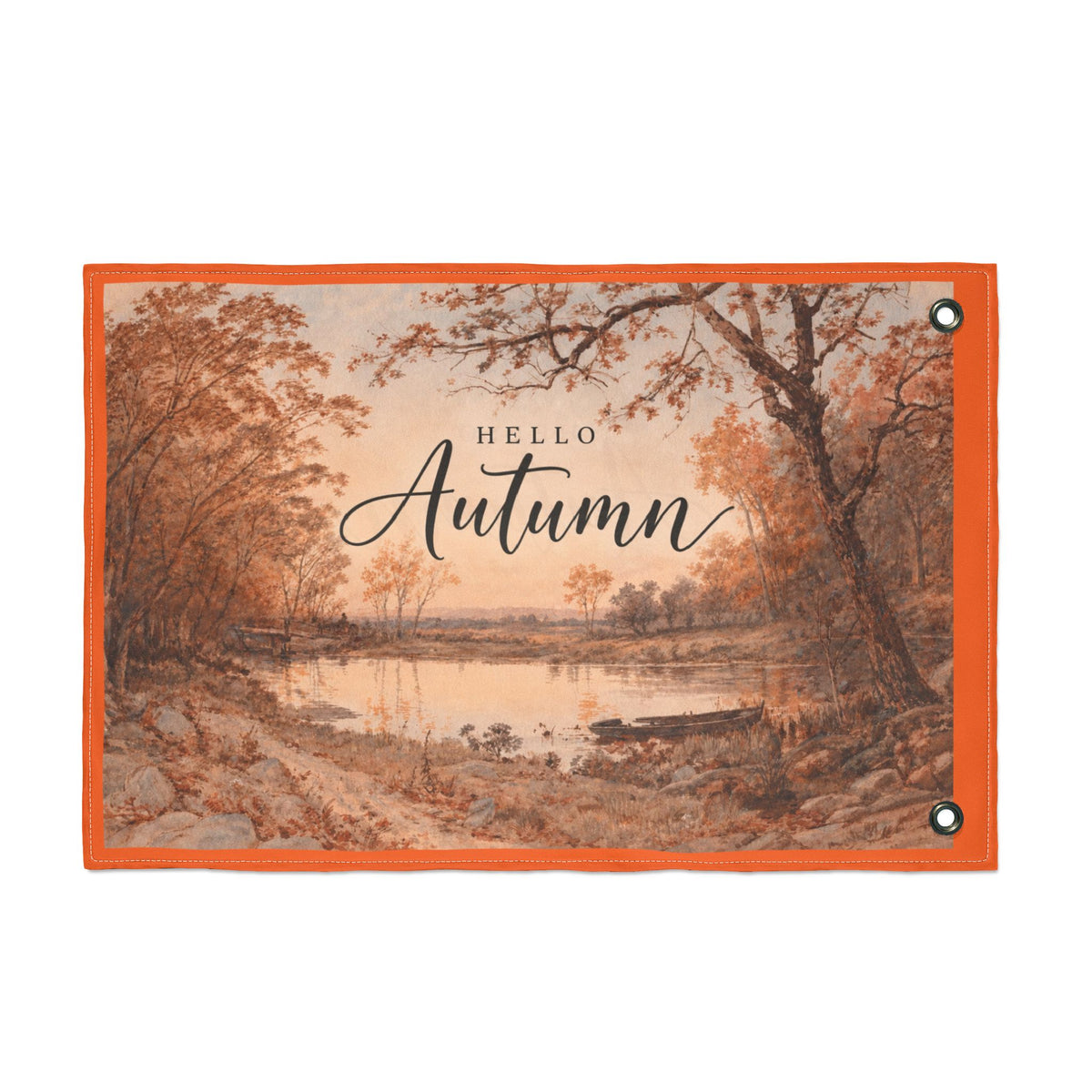 Hello Autumn Double-Sided Garden Flag — Fall Landscape Welcome Sign