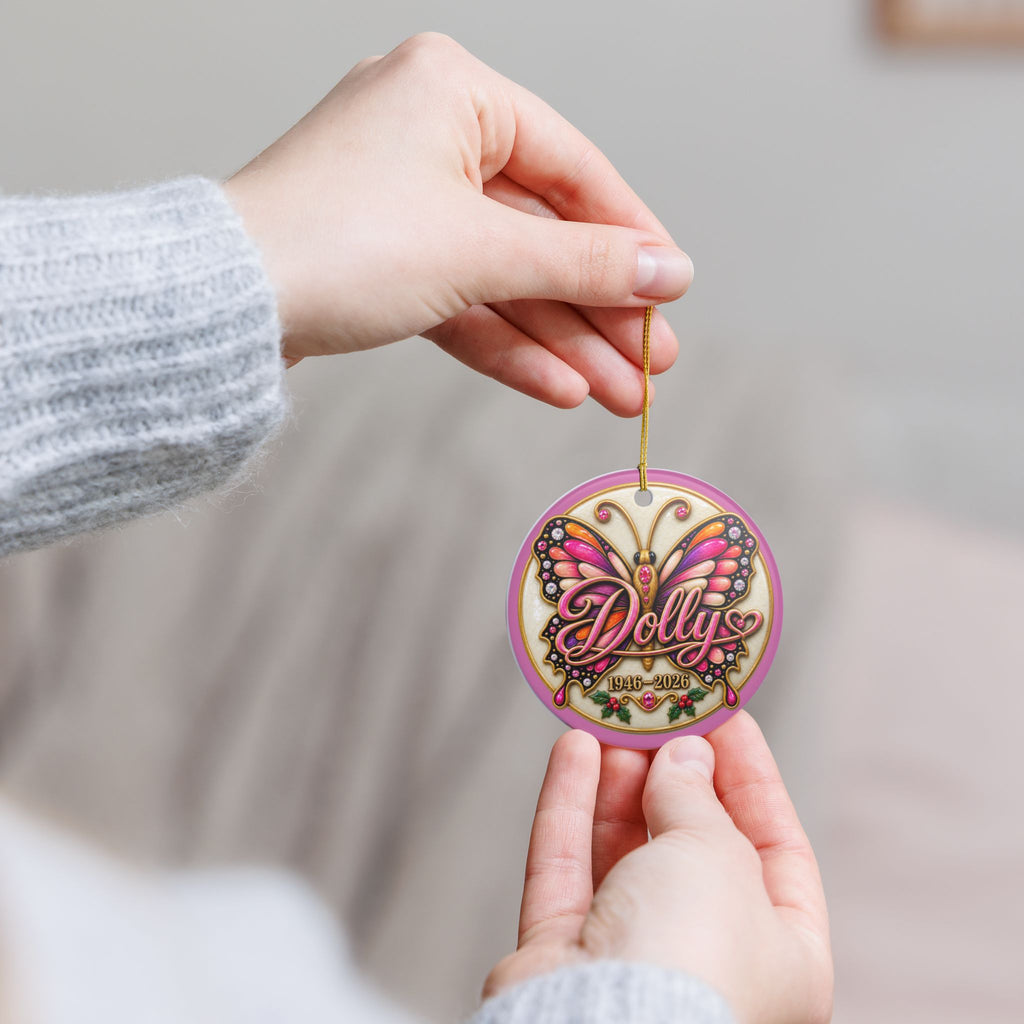 Dolly Parton Remembrance Ceramic Decoration Ornament, double sided (1pc)