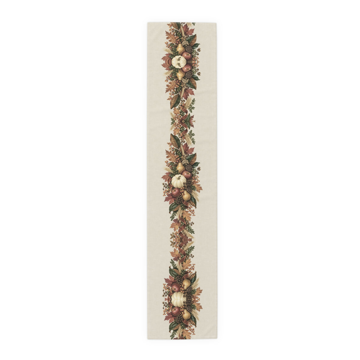 Autumn Harvest Table Runner — Pumpkin & Fall Foliage Thanksgiving Decor