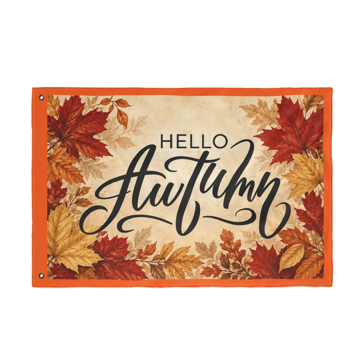 Hello Autumn Double-Sided Garden Flag — Fall Leaves Seasonal Outdoor Decor