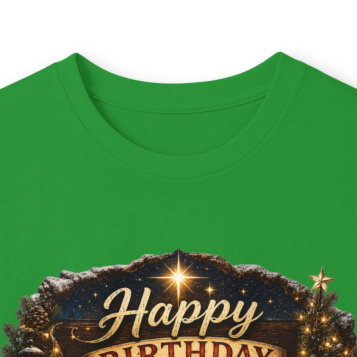 Happy Birthday Jesus Long Sleeve Tee | Nativity Christmas Religious Tee