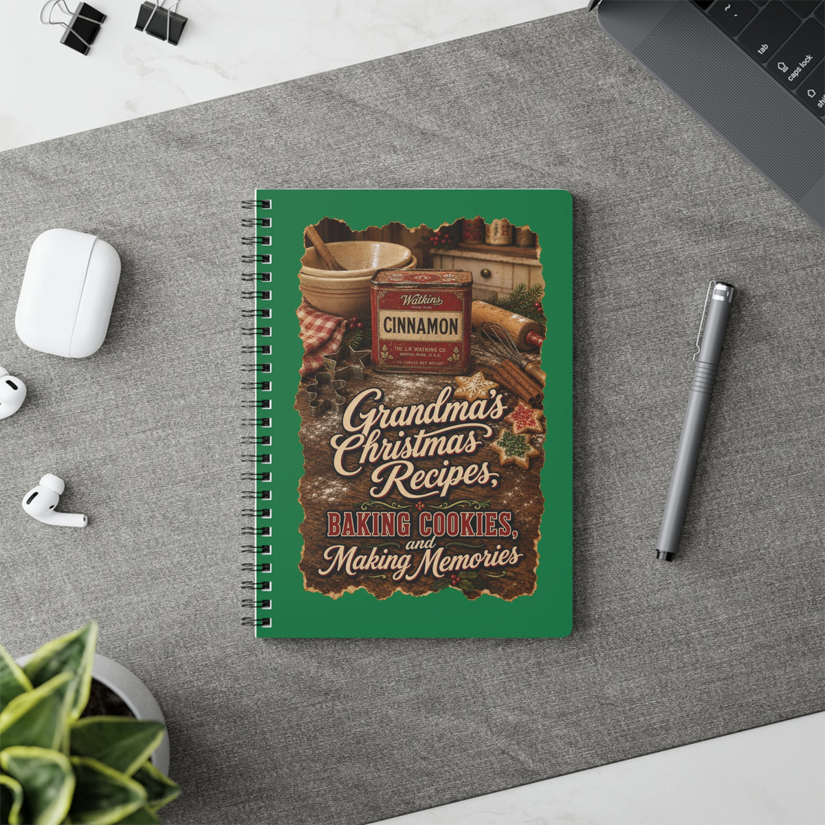 Vintage Christmas Memories Wirobound Softcover Notebook, A5