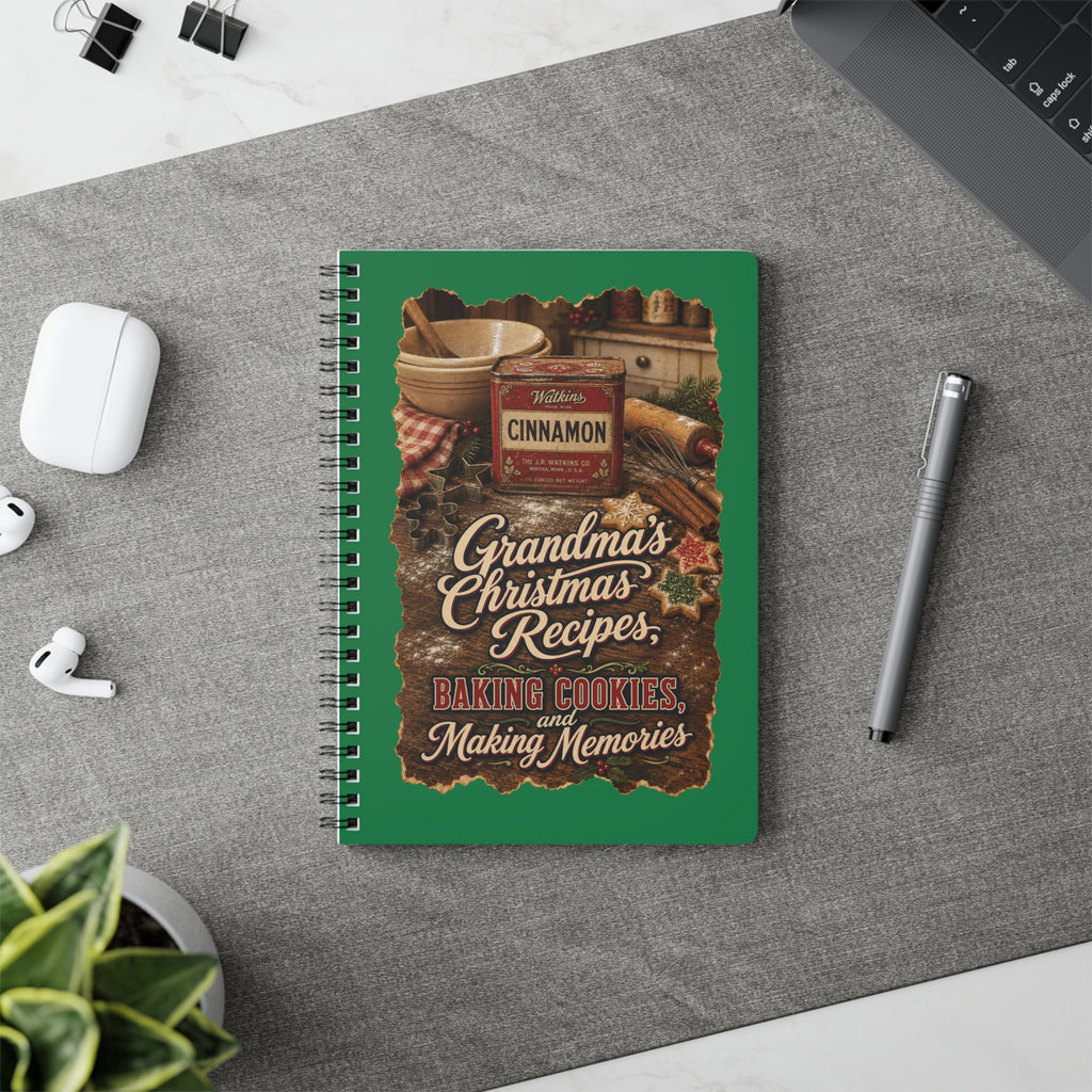 Vintage Christmas Memories Wirobound Softcover Notebook, A5